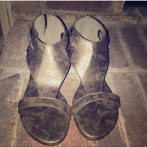 Pewter Bed Stu look alike sandals.